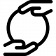 Icon Hände auf einer Kugel
